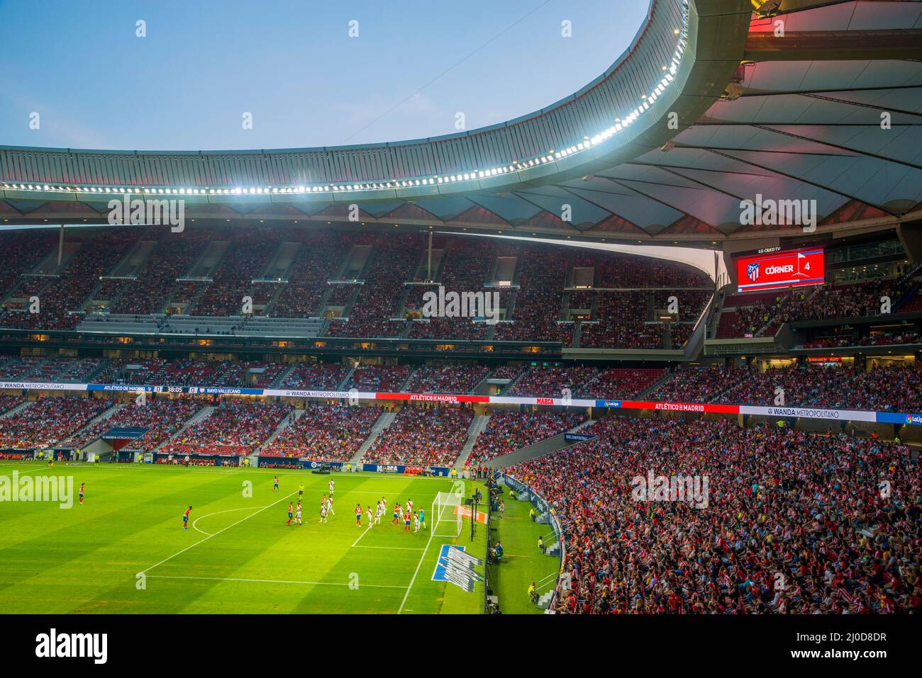 Wanda Metropolitano Stadium during football match. Madrid, Spain Stock ...
