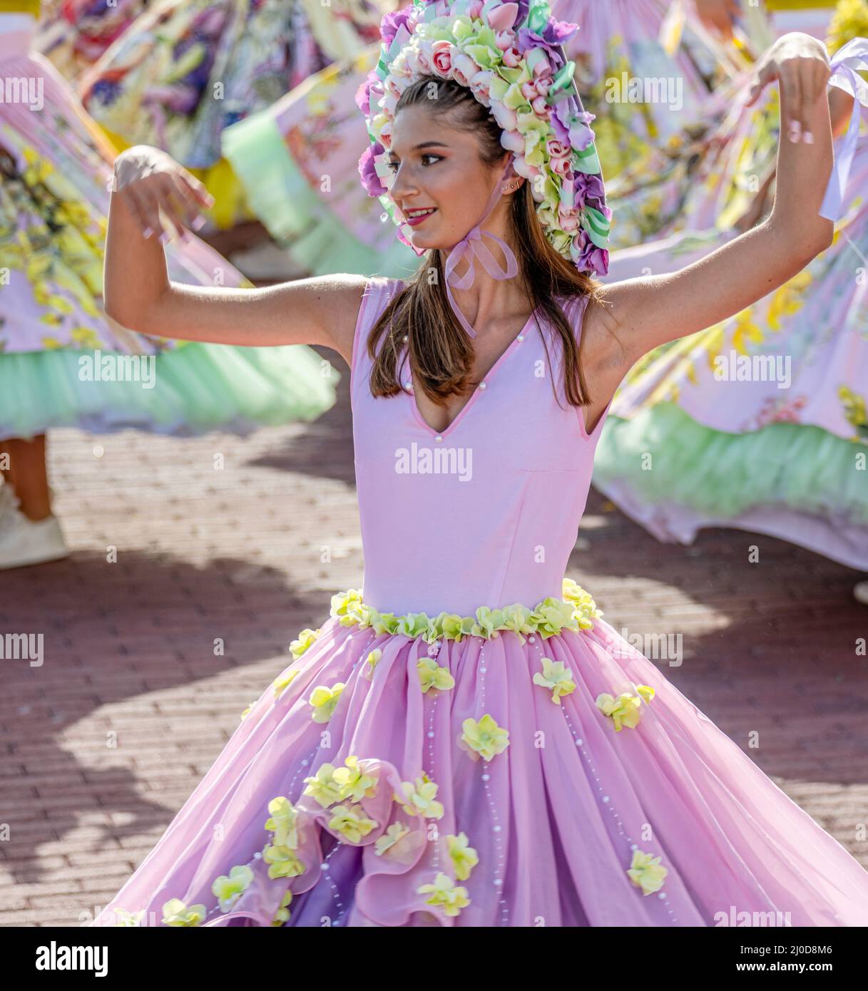 Madeira Flower Festival Dancers Stock Photo - Alamy