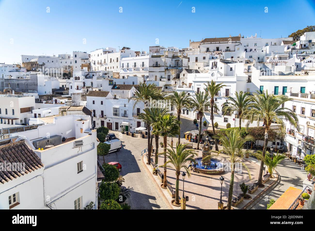 Plaza Espa a Und Vejer De La Frontera Von Oben Gesehen Andalusien 