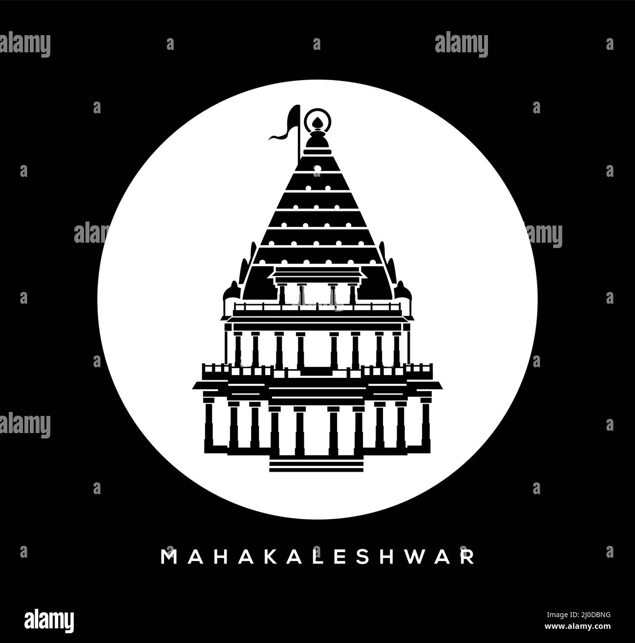 lord shiva (Mahakaleshwar Jyotirlinga) temple vector icon ...