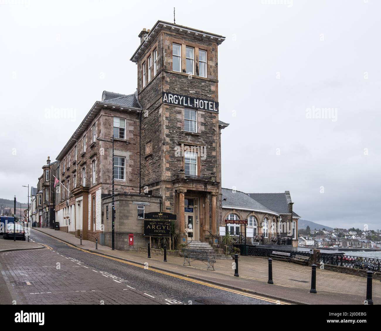 The Argyll Hotel in Dunoon Scotland with its distinctive tower