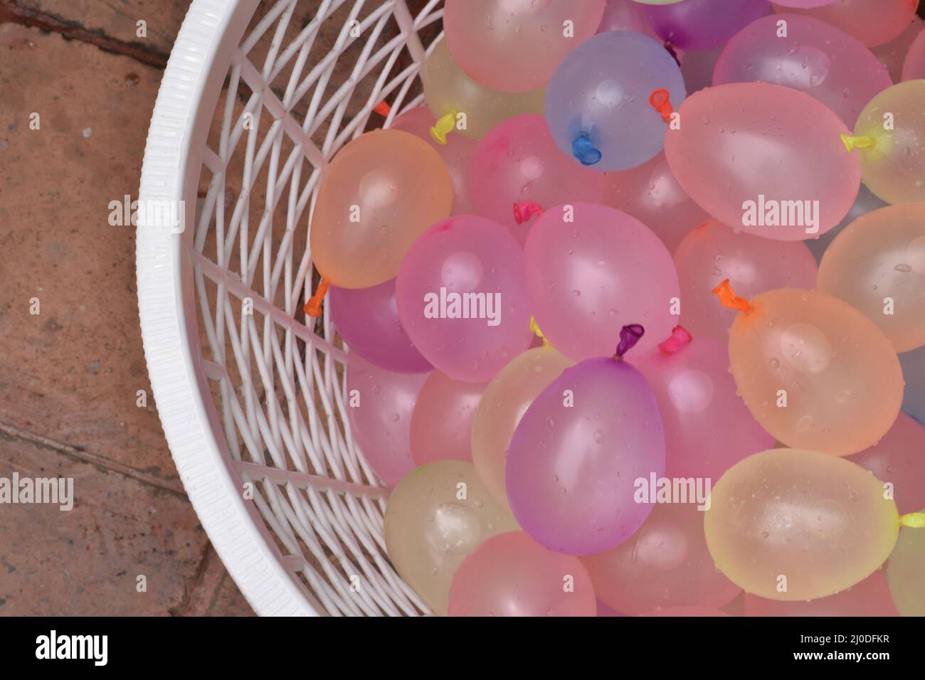 Colorfull water balloons. Water balloons party Stock Photo