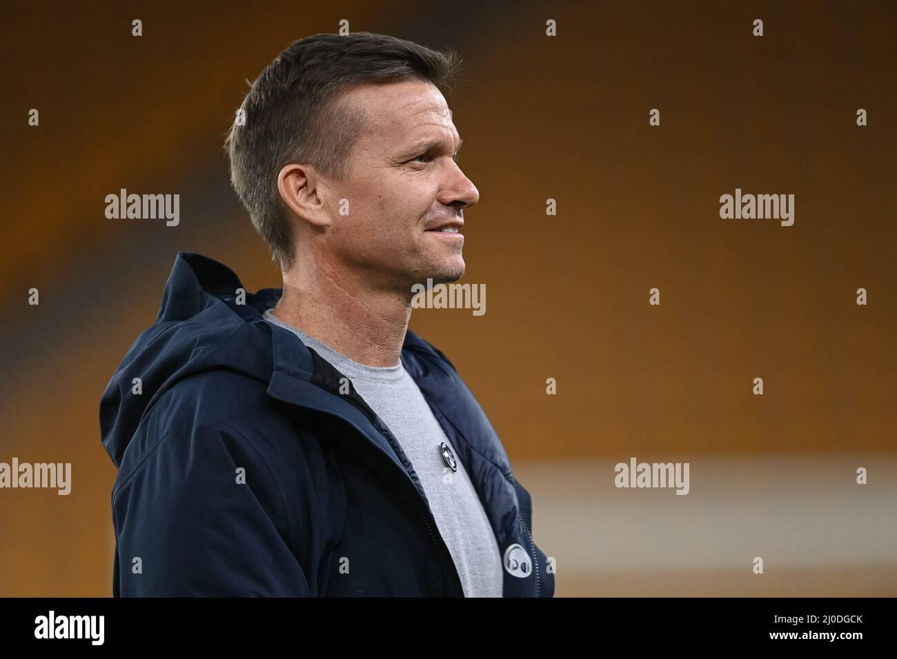 Jesse Marsch manager of Leeds United arrives at Molineux Stock Photo