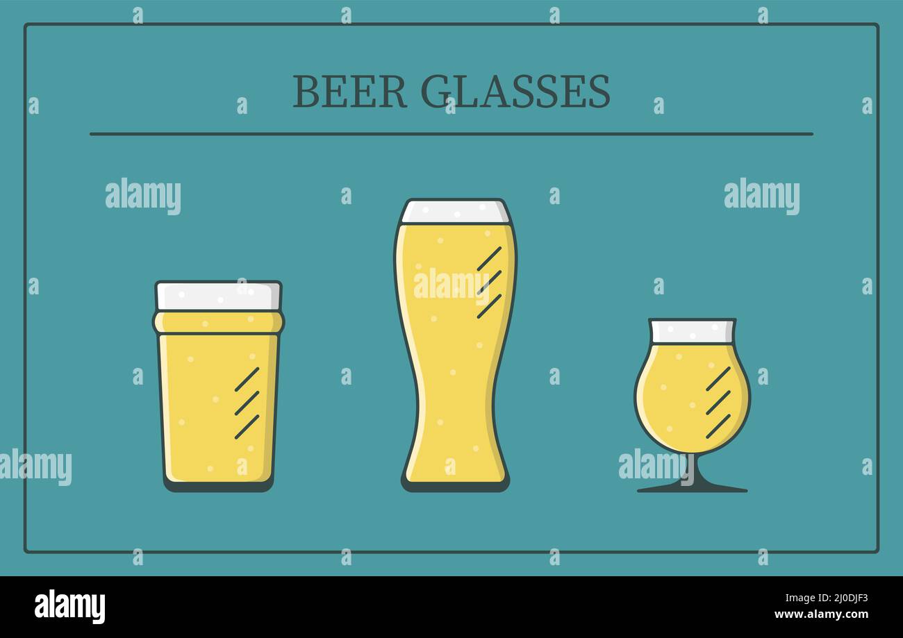 beer glasses type vector illustration Stock Vector