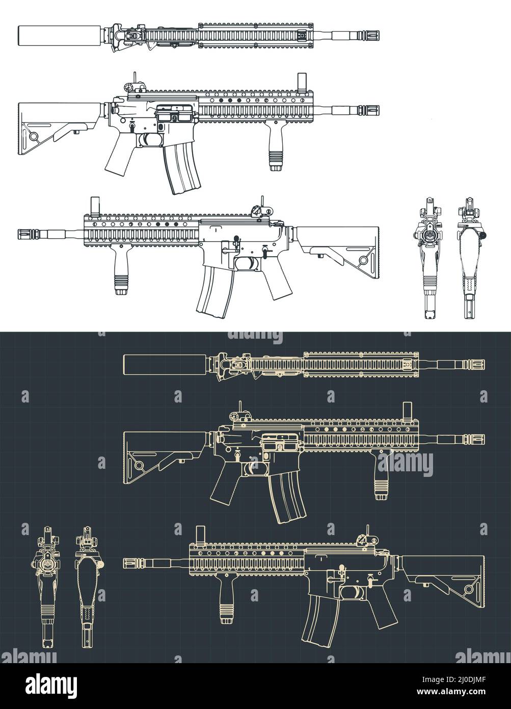 marine assault rifle drawings