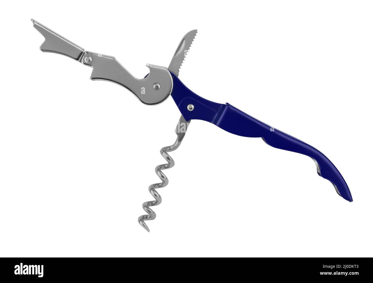 multifunctional multitool opener in the open state isolated on a white background Stock Photo