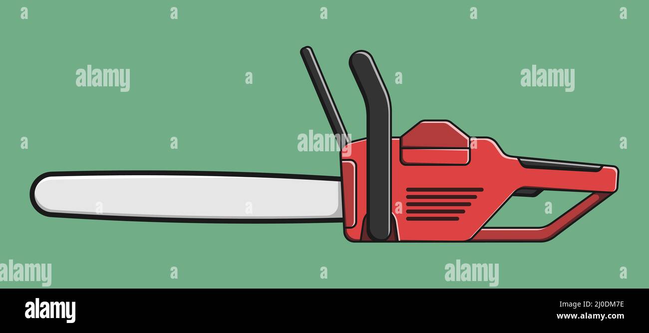 Chainsaw illustration on isolated background Stock Vector