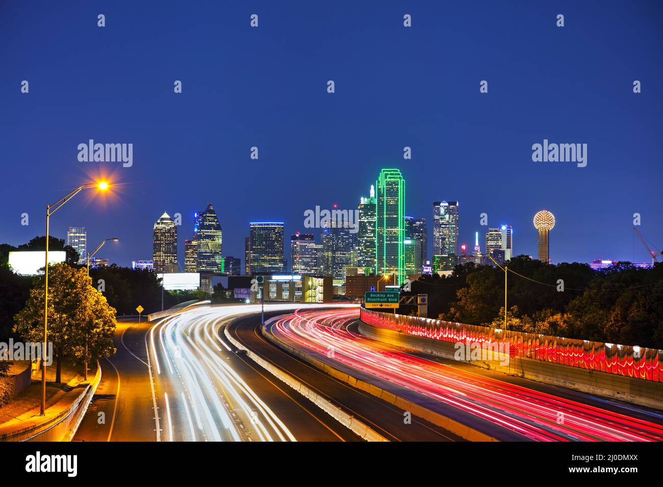 Dallas cityscape at the night time Stock Photo