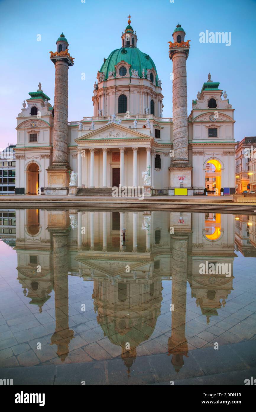 St. Charles's Church (Karlskirche) in Vienna, Austria Stock Photo