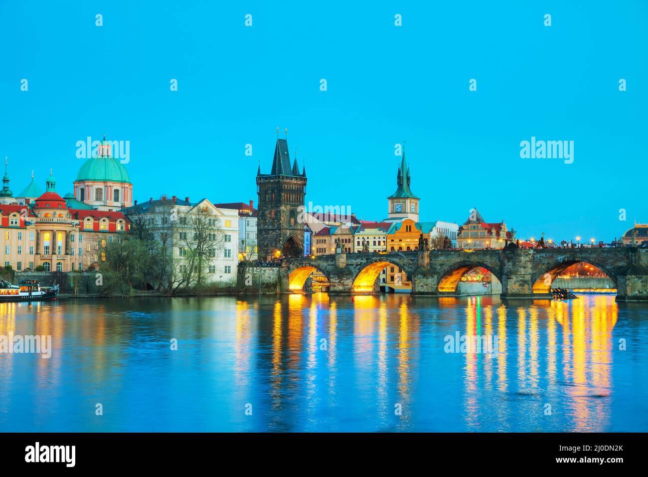 The Old Town Charles bridge tower in Prague Stock Photo
