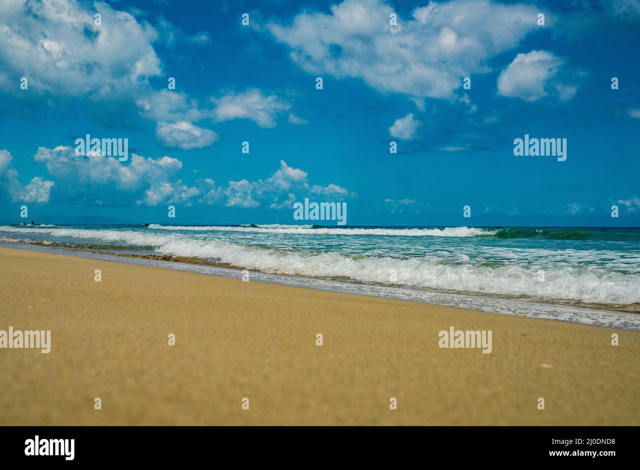 Photo of a sandy beach in the foreground from the Dominican Republic ...