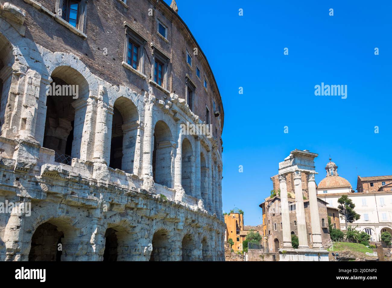 Ancient exterior of Teatro Macello (Theater of Marcellus) located very  close to Colosseum, Rome, Italy Stock Photo - Alamy