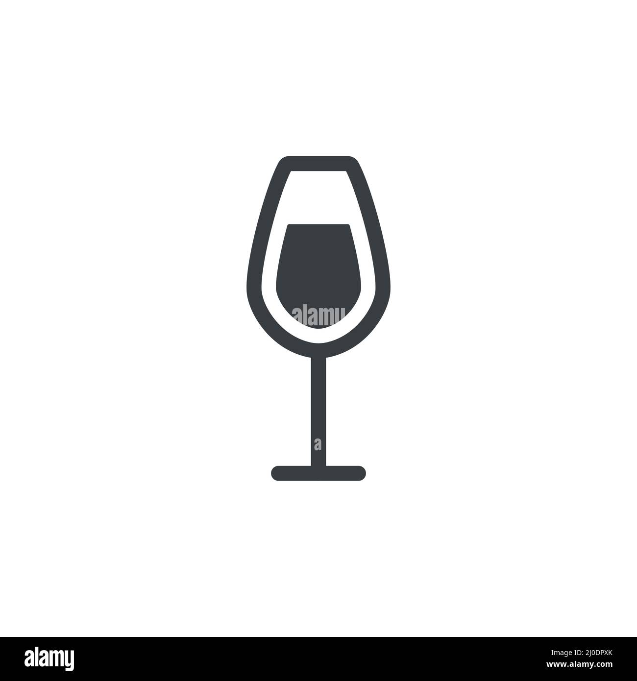 Glass icon. Cocktail drink symbol. Wineglass pictogram. Black beverage ...