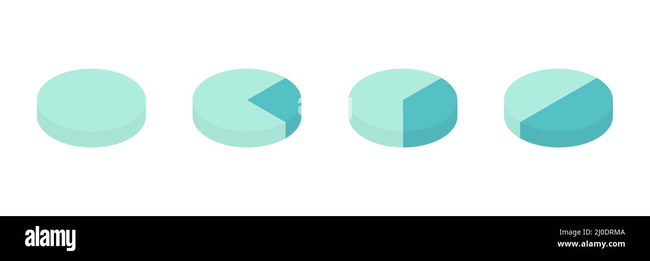 Pie chart colorful infographic. Isometric round diagram with four ...