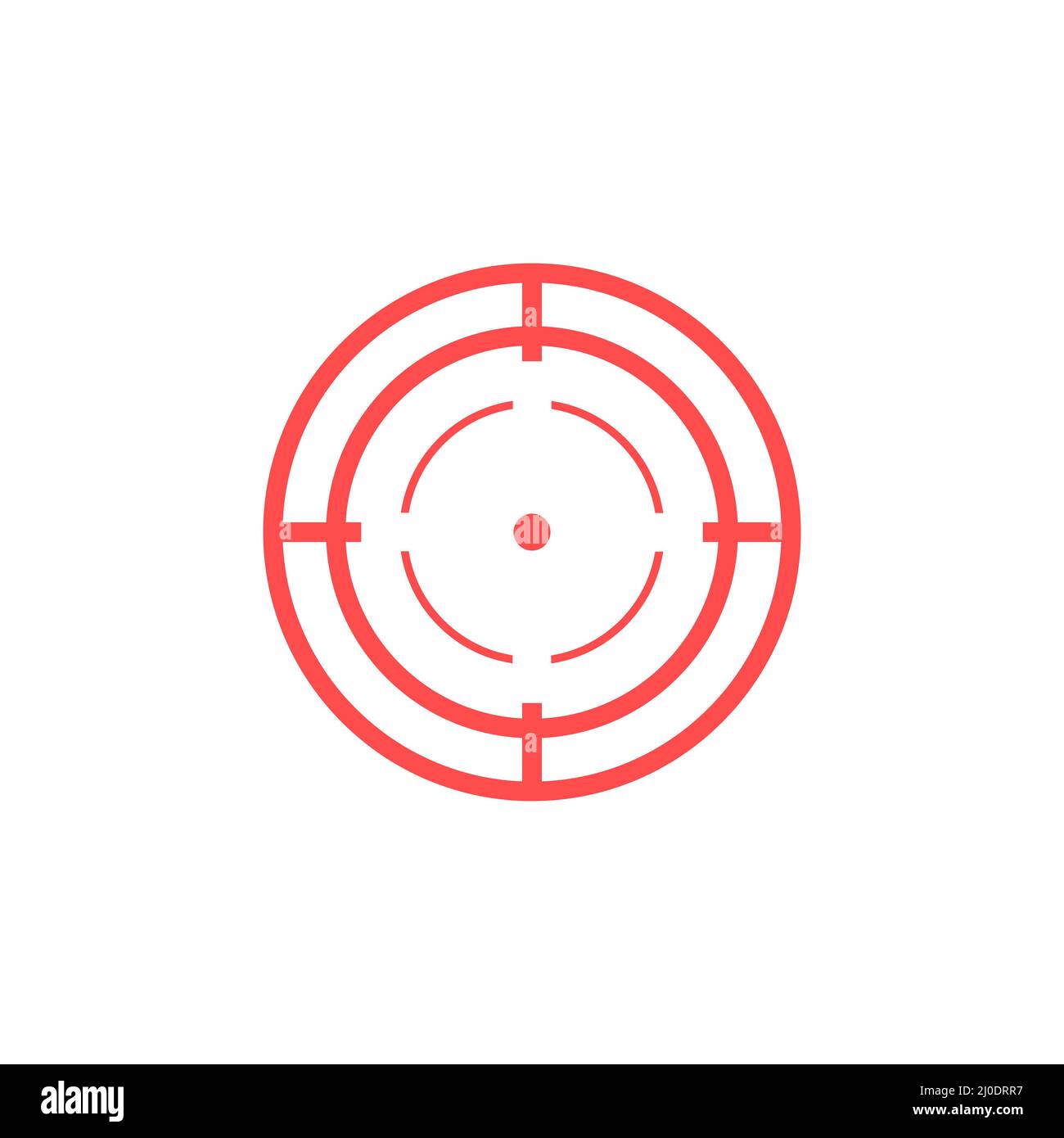 Aim sniper shoot. Target red icon. Focus cursor bull eye mark Stock Vector