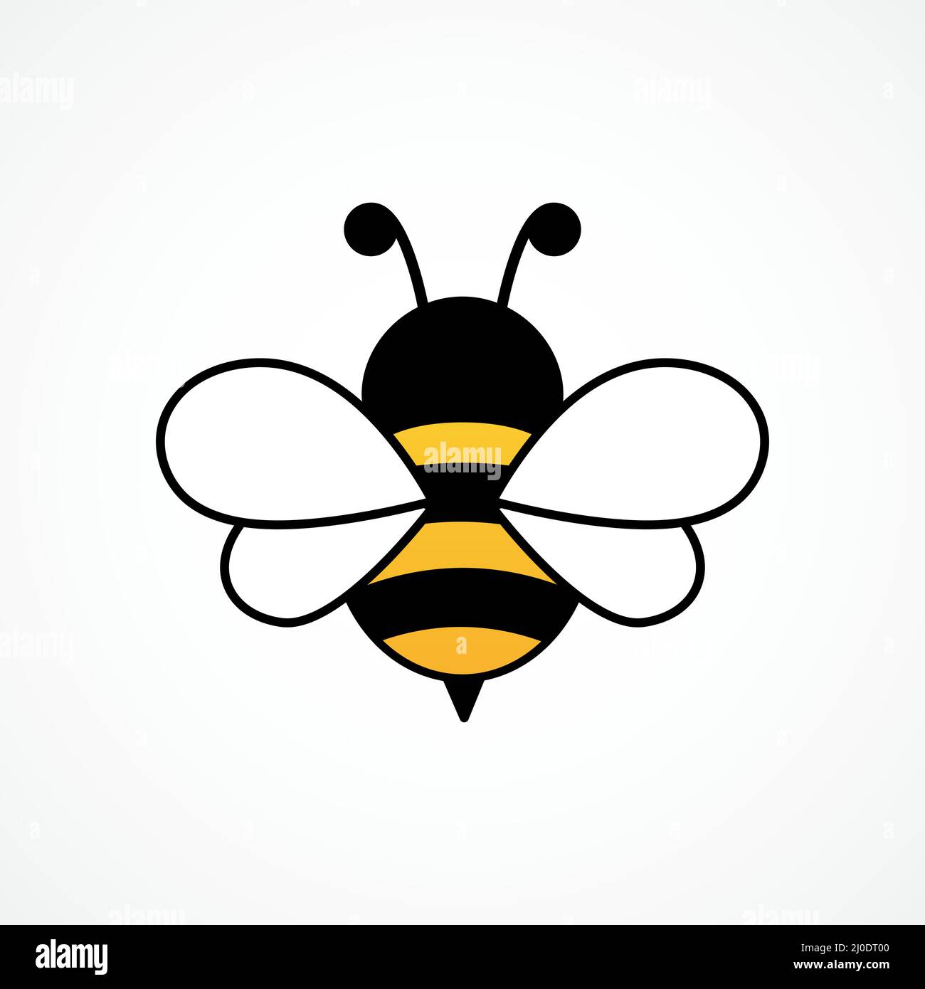Bee cartoon flying character. Happy cute bee. Stock Vector