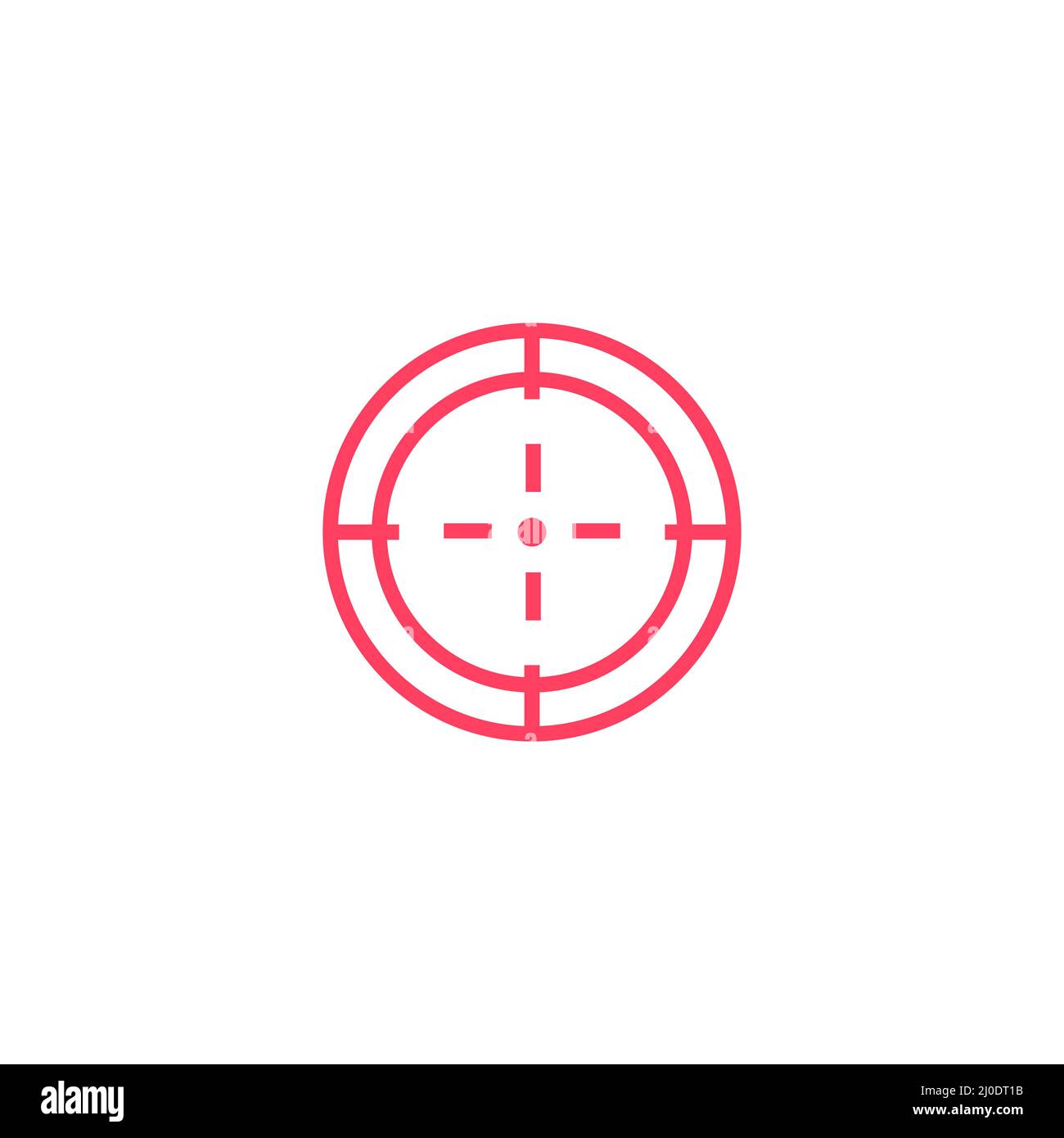 Aim sniper shoot. Target red icon. Focus cursor bull eye mark Stock Vector