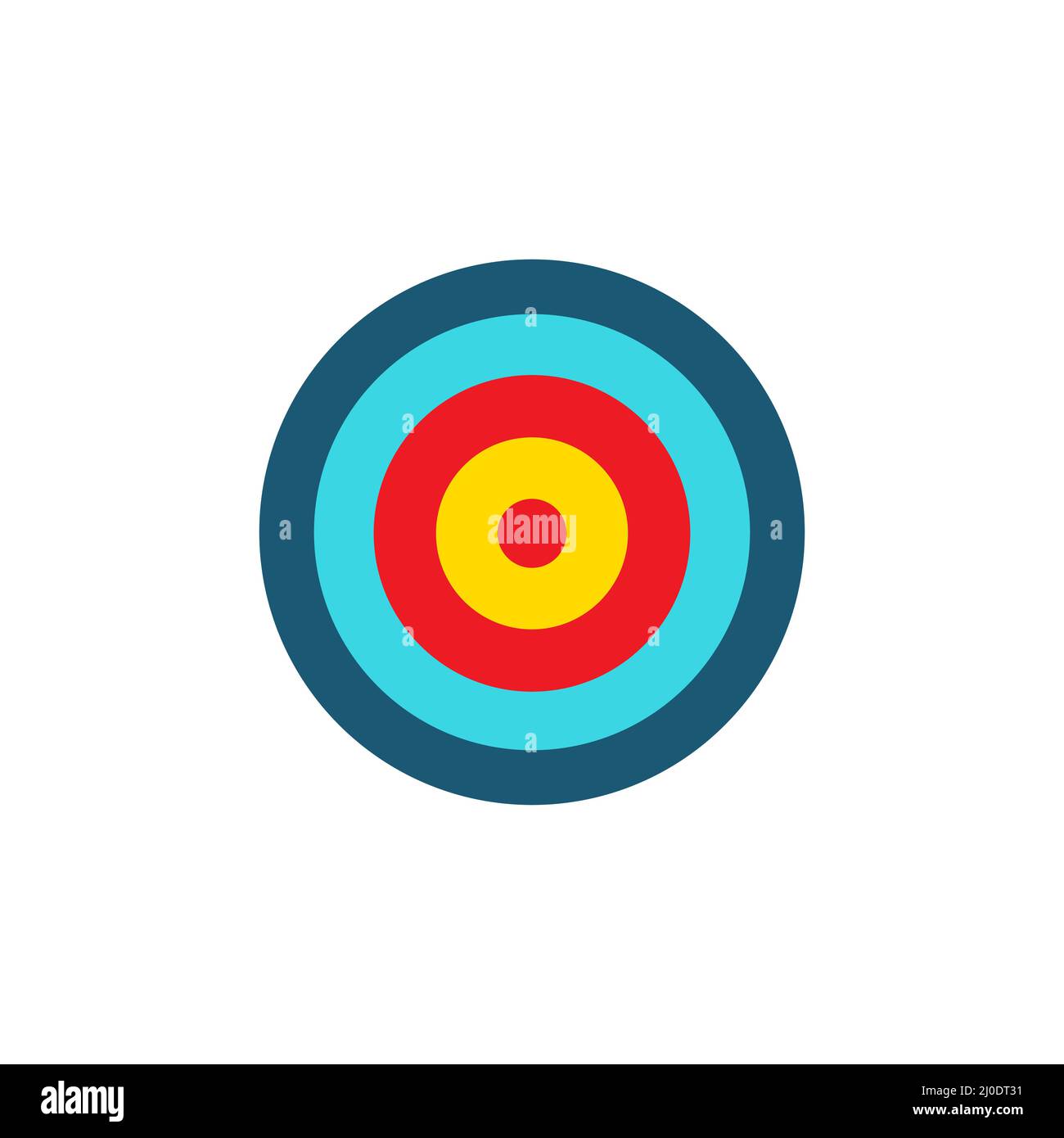 Target colorful icon. Goal symbol with bow arrow. Darts game element. Marketing or business aim. Stock Vector