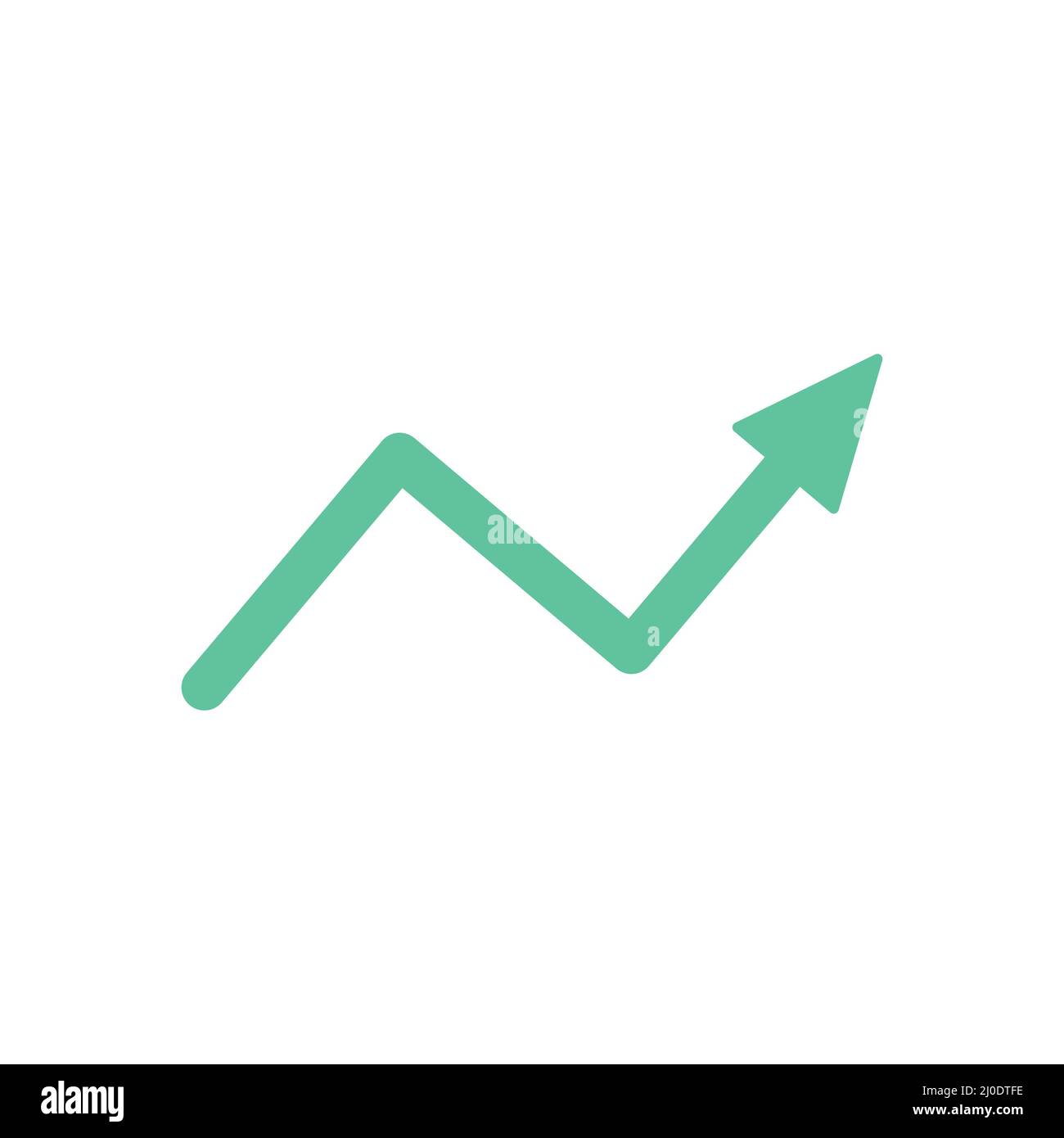 Increase arrow sign. Green rising arrow icon. Business success concept. Stock Vector
