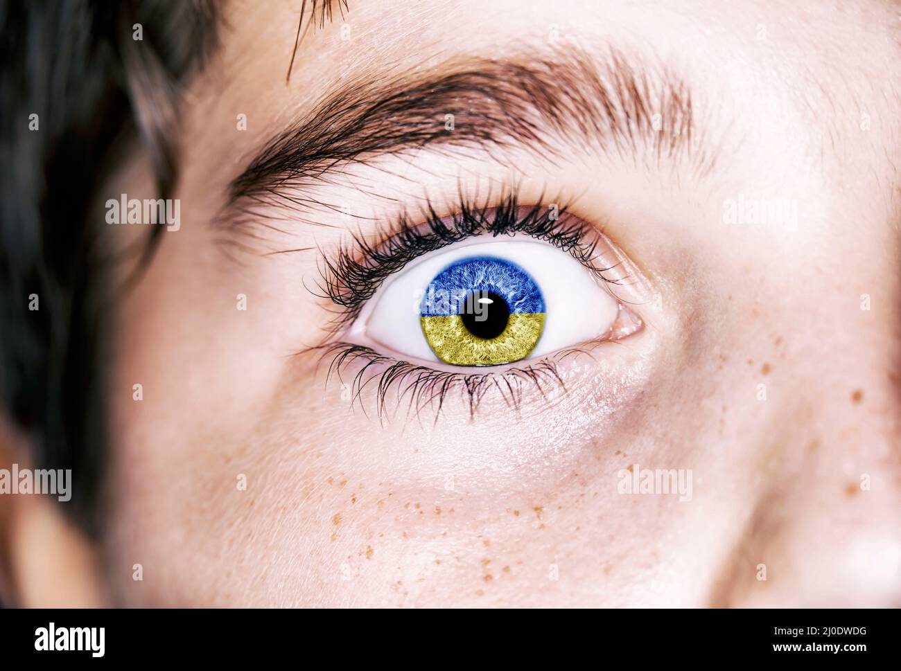 Flag of Ukraine in beautiful boy eye Stock Photo - Alamy