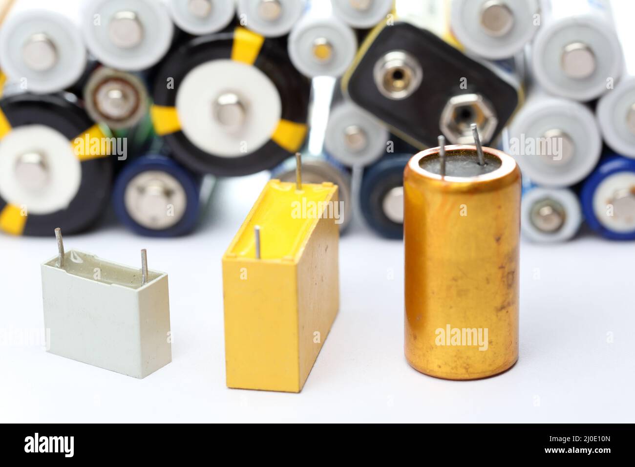 Capacitors and batteries Stock Photo Alamy