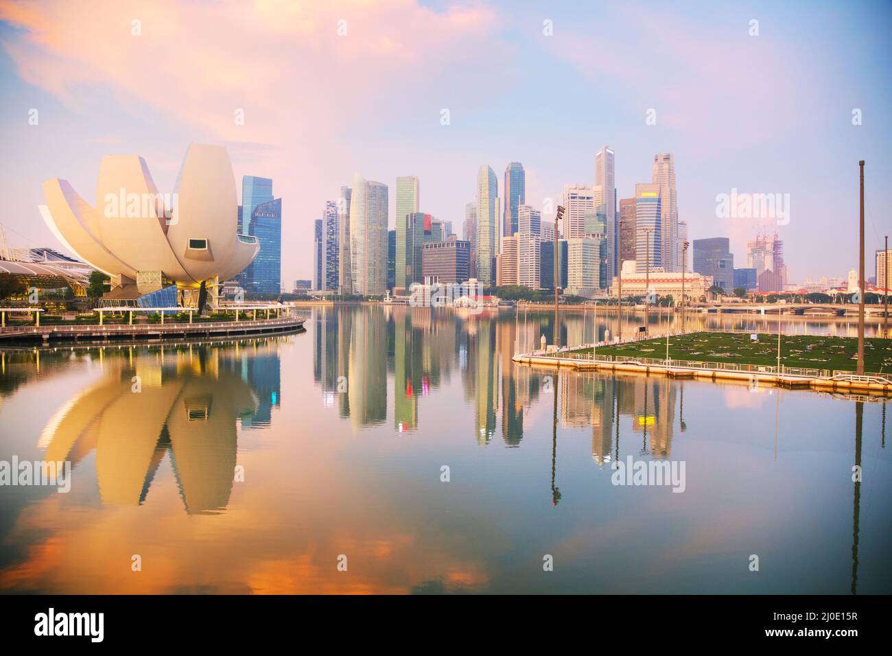 Singapore financial district in the morning stock photo alamy