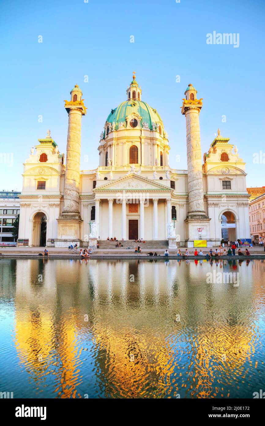 St. Charles's Church (Karlskirche) in Vienna, Austria Stock Photo