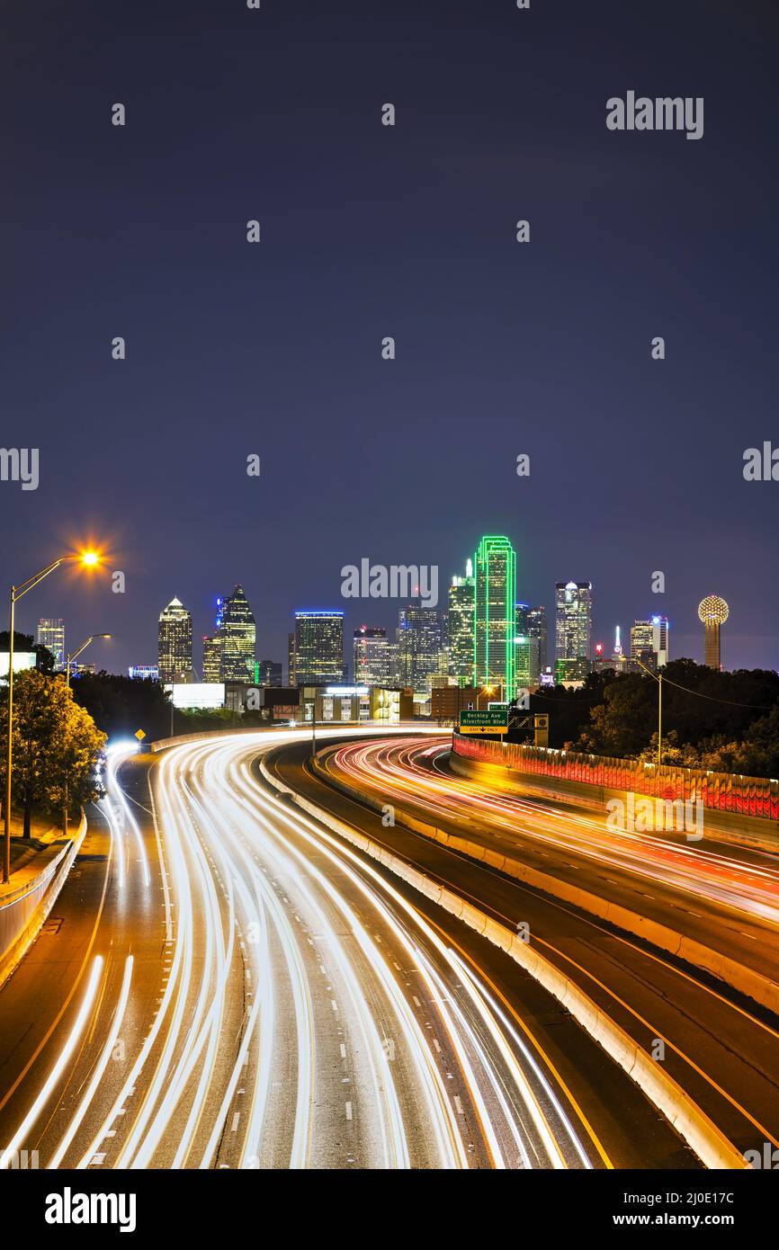 Dallas cityscape at the night time Stock Photo
