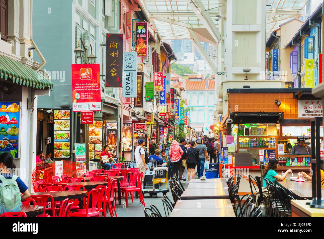 Chinatown quarter in Singapore Stock Photo