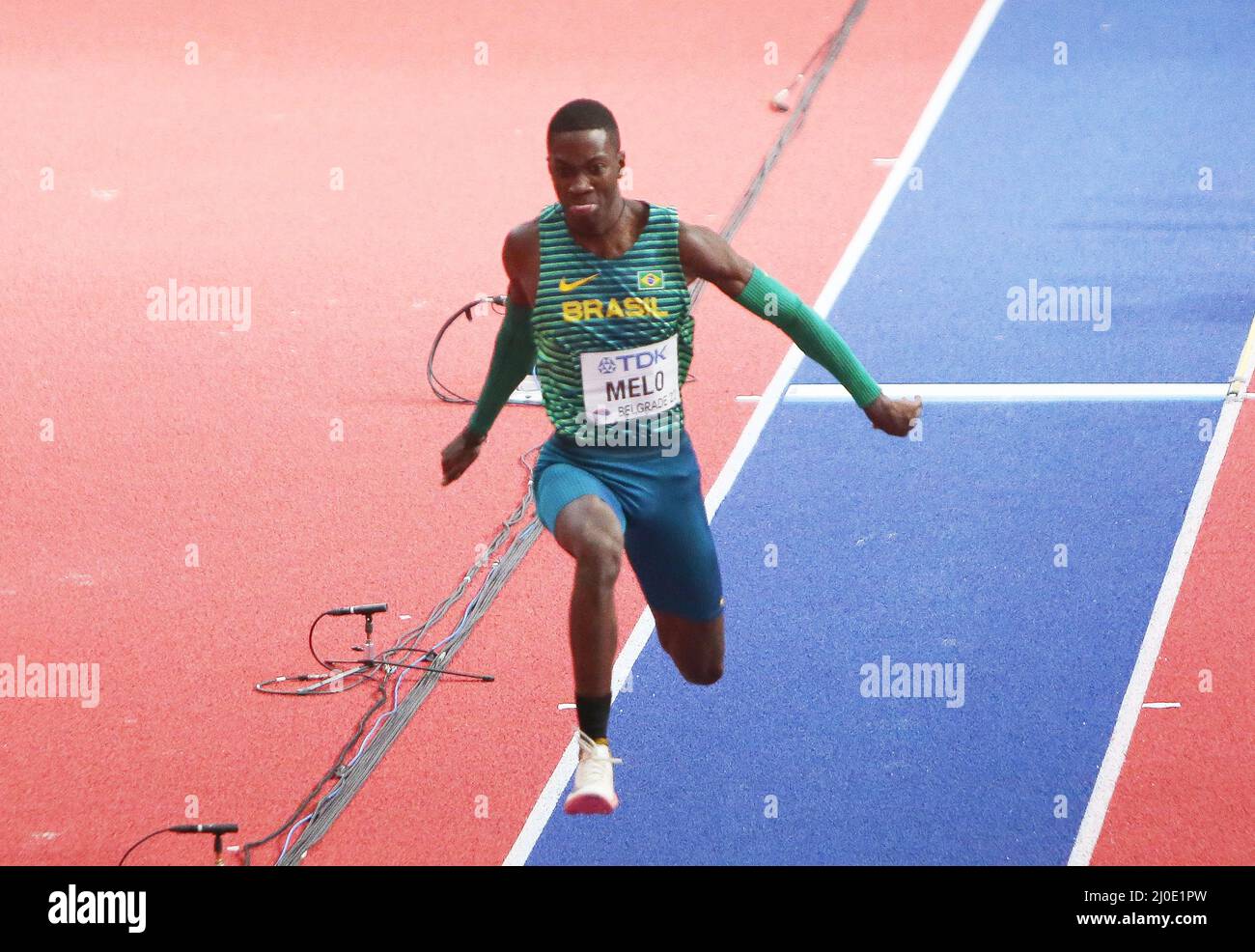 Belgrade, Serbia. 18th Mar, 2022. Alexsandro Melo of Brazil, Final Triple Jump Men during the World Athletics Indoor Championships 2022 on March 18, 2022 at Stark Arena in Belgrade, Serbia - Photo: Laurent Lairys/DPPI/LiveMedia Credit: Independent Photo Agency/Alamy Live News Stock Photo