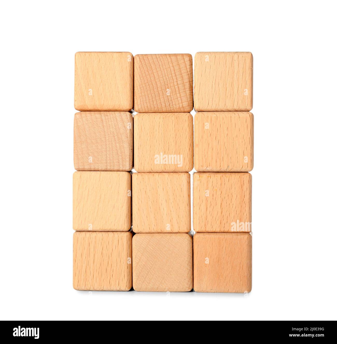 Many wooden cubes isolated on white Stock Photo - Alamy
