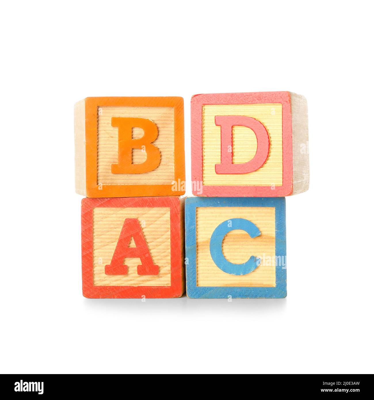 Wooden cubes with letters isolated on white Stock Photo - Alamy