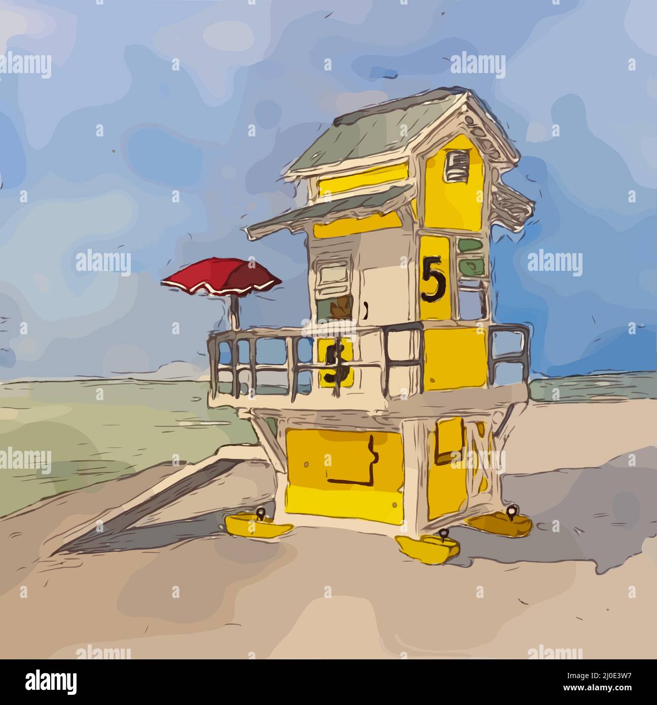 Lifeguard tower in Clearwater Florida Stock Photo