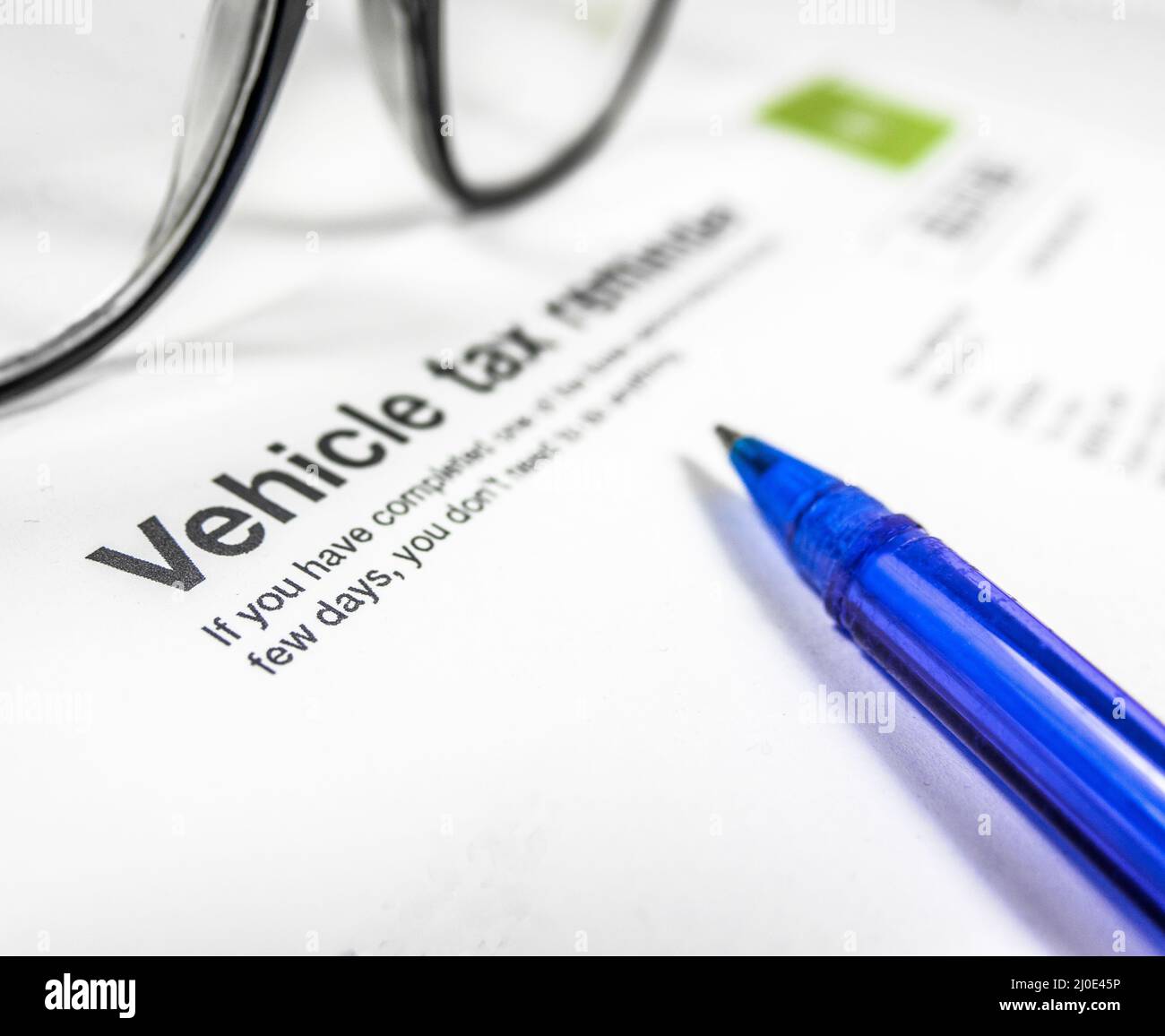 Vehicle Tax Reminder Letter Stock Photo