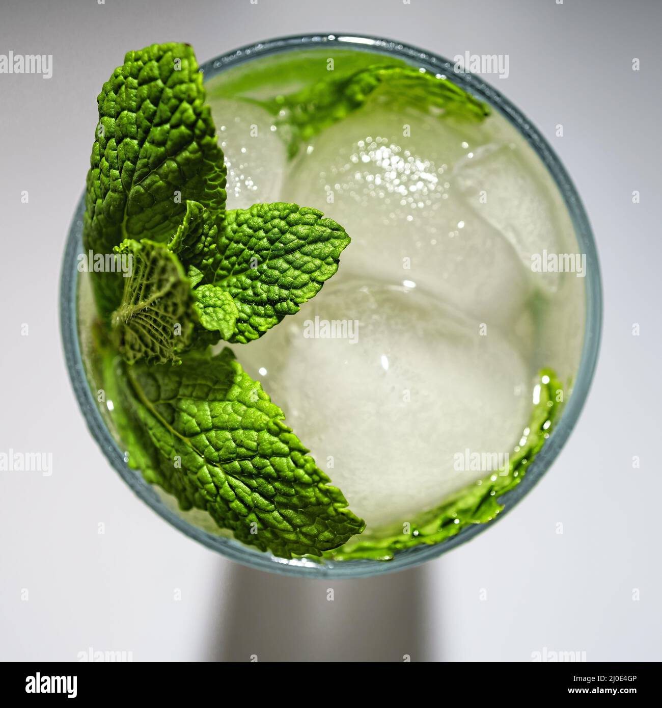 Mojito, cocktail, mint, ice, top view, alcohol, rum Stock Photo