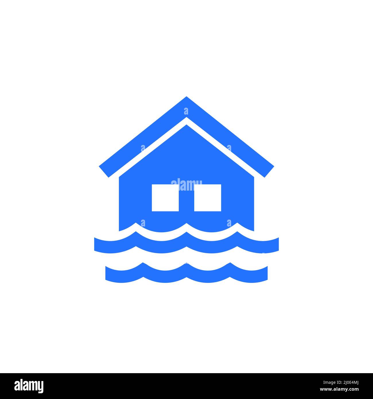 Flood icon with a house Stock Vector
