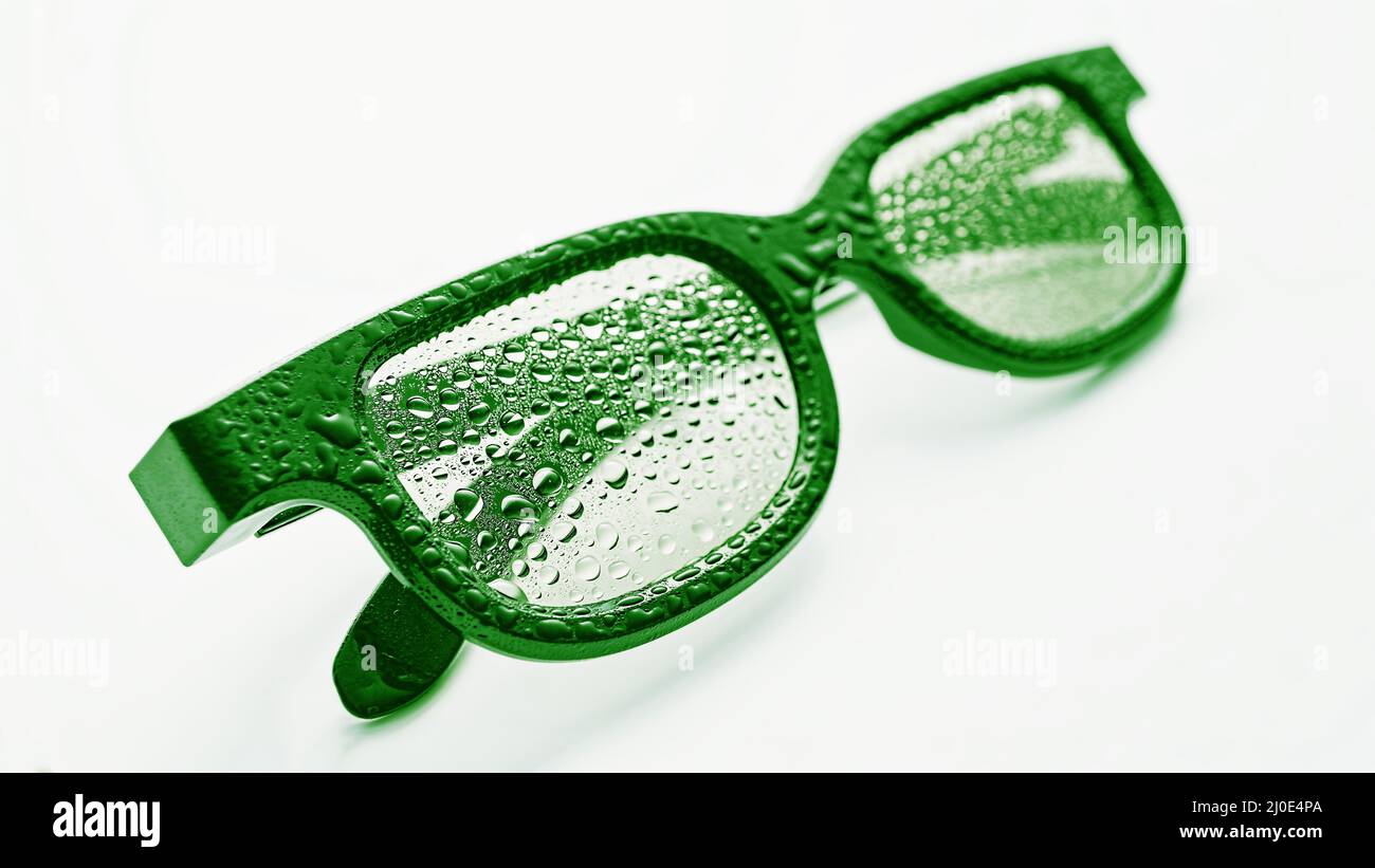 Sunglasses, dew drops, Concept, summertime, eye protection, beach, summer, protective, eyes, optics Stock Photo