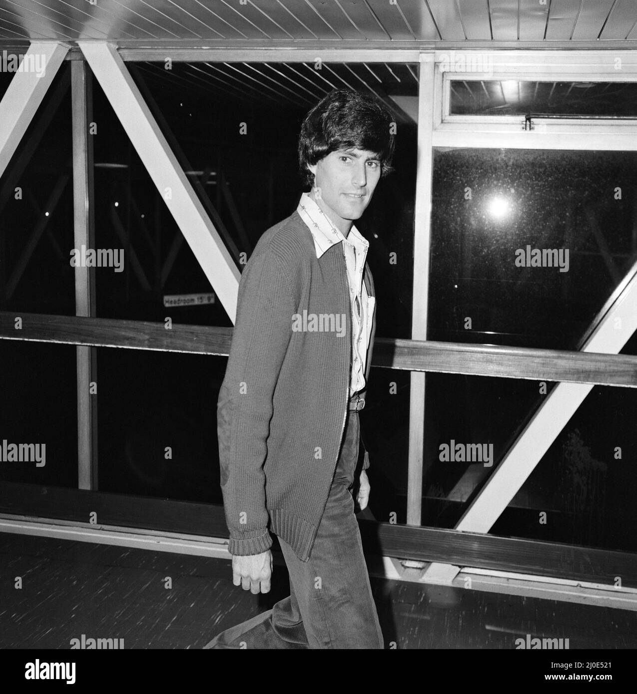 Uri Geller at London Airport. 1st November 1978. Stock Photo