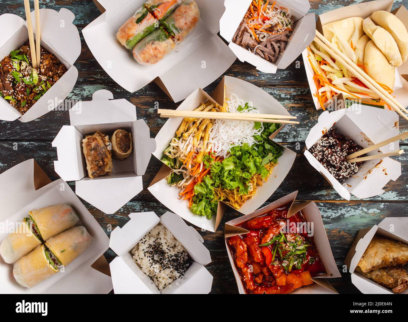 Chinese take away boxes Stock Photo Alamy