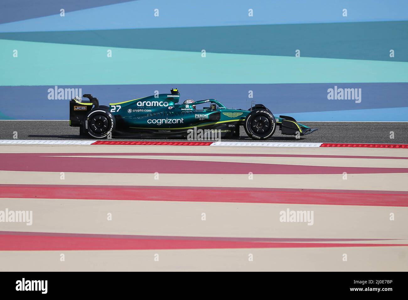 Sakhir, Bahrain. 19th Mar, 2022. Bahrain International Circuit, Sakhir,  Bahrain on 18 March 2022 Nicolas Hulkenberg ASTON MARTIN replacing Seb  Vettel during P1 FORMULA 1 GULF AIR BAHRAIN GRAND PRIX 2022, Phil