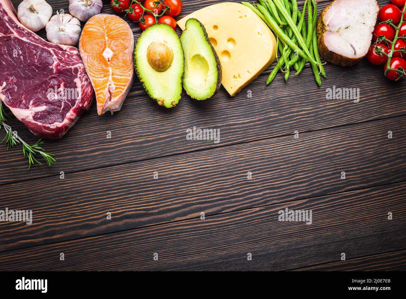 Keto diet foods Stock Photo