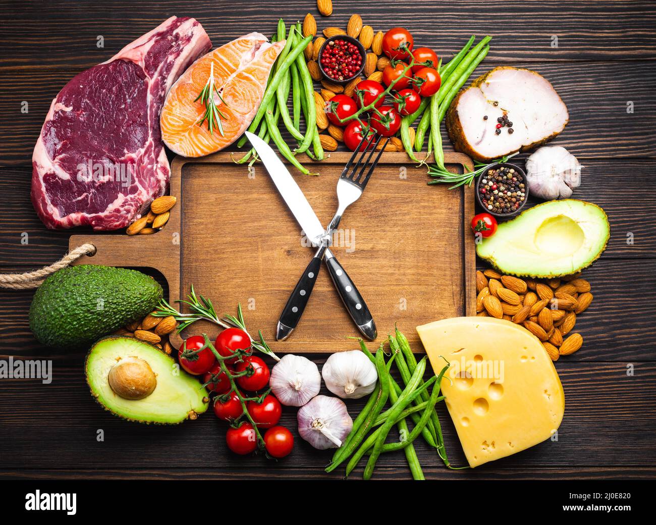 Keto diet foods Stock Photo