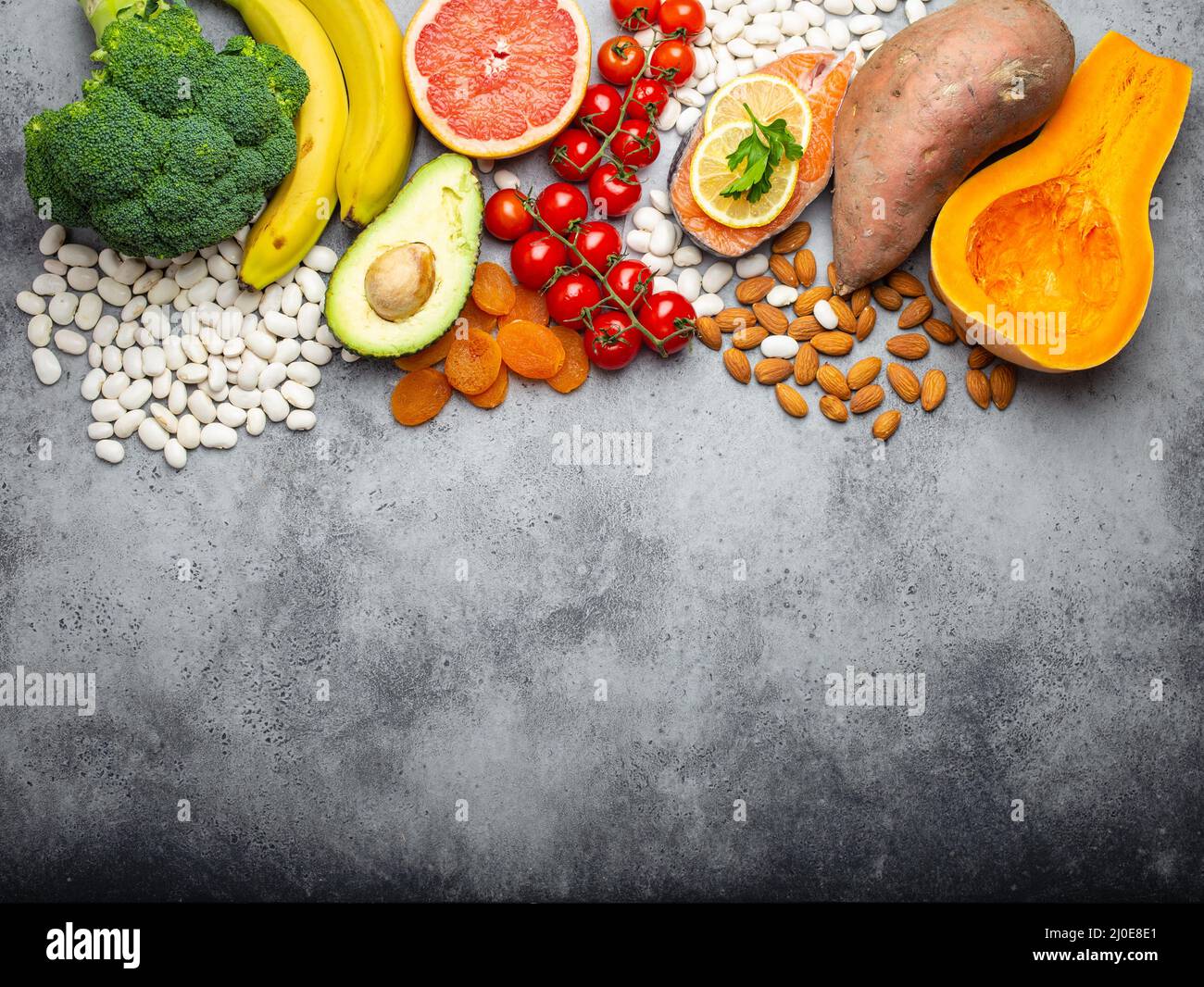Natural food sources of potassium Stock Photo Alamy