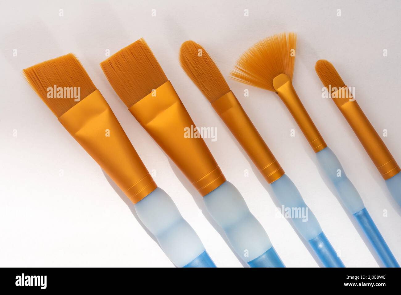 New Clean Artist's Paint Brushes Stock Photo
