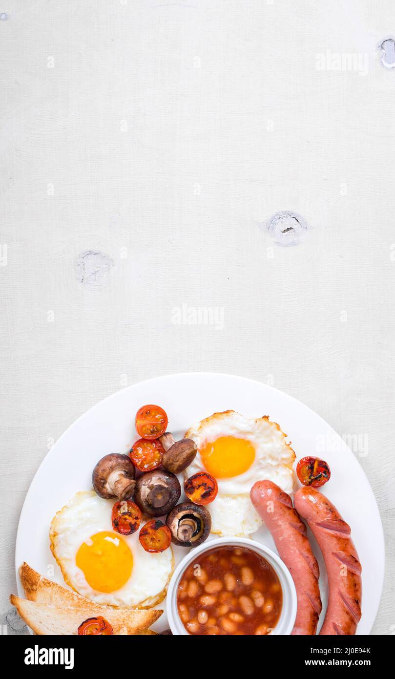 Full english breakfast background Stock Photo - Alamy