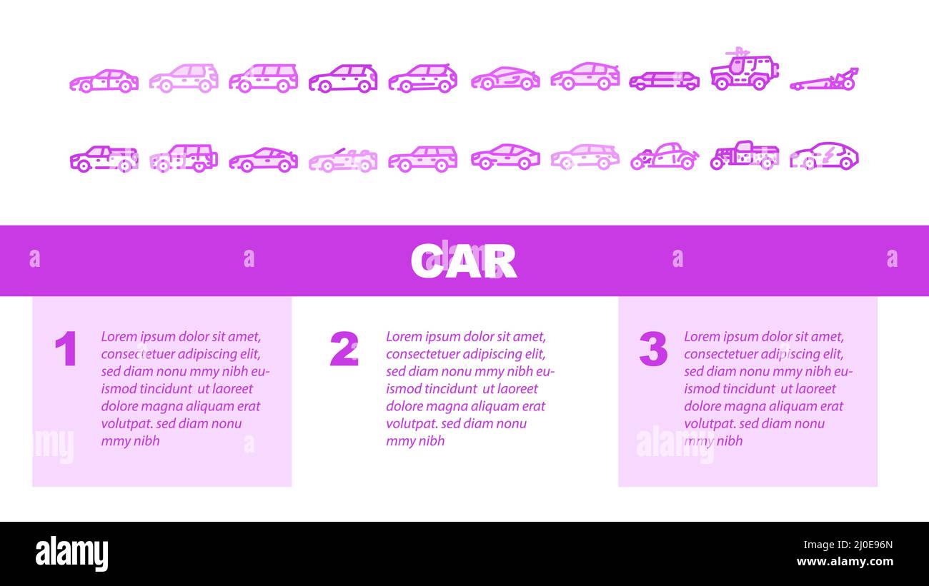 Car Transport Different Body Type Landing Header Vector Stock Vector ...