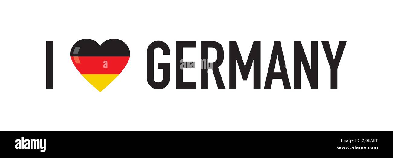 I love Germany - Flag design und text isolated on a white background Stock Vector