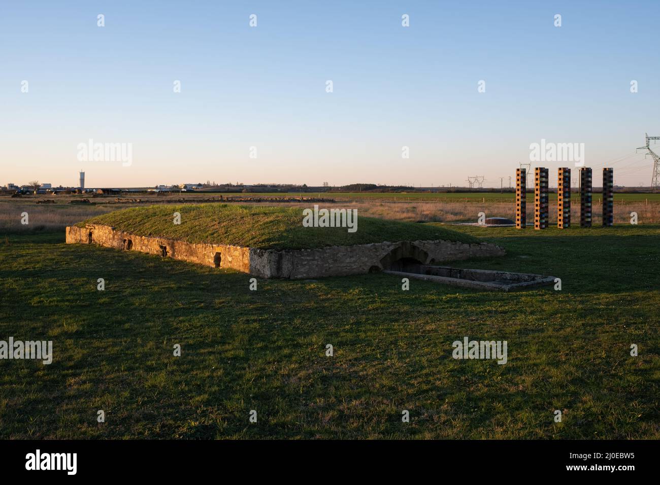 Montreuil-Bellay, France - February 26, 2022: This concentration camp in Montreuil-Bellay was used to hold 300 Roma and beggars. Memorial site. Select Stock Photo