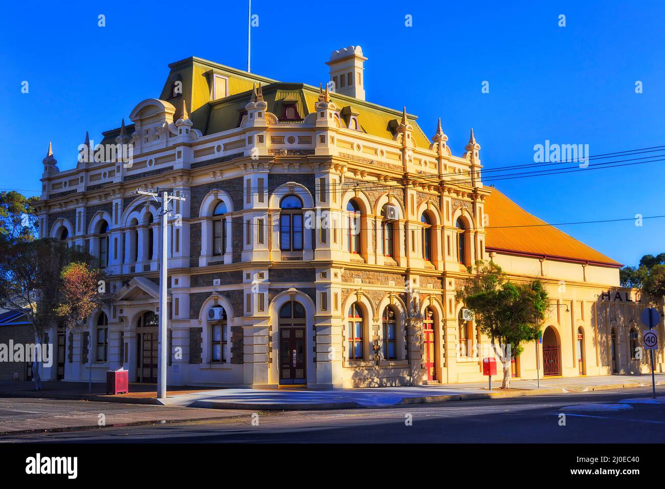 The commerce trade business centre hall in Broken Hill Silver city of Australian mining industry. Stock Photo