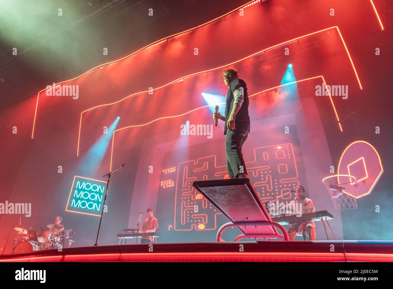 Madison, USA. 16th Mar, 2022. Joe Seaward, Edmund Irwin-Singer, Dave Bayley and Drew MacFarlane of Glass Animals on March 16, 2022, at The Sylvee in Madison, Wisconsin (Photo by Daniel DeSlover/Sipa USA) Madison, USA. 16th Mar, 2022. Joe Seaward, Edmund Irwin-Singer, Dave Bayley and Drew MacFarlane of Glass Animals on March 16, 2022, at The Sylvee in Madison, Wisconsin (Photo by Daniel DeSlover/Sipa USA)